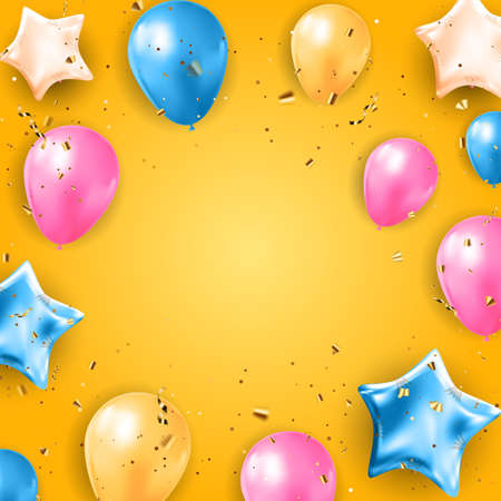 Color Glossy Balloons Background Vector Illustration EPS10のイラスト素材