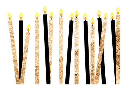 Color Glossy Happy Birthday Candles Vector Illustration EPS10のイラスト素材