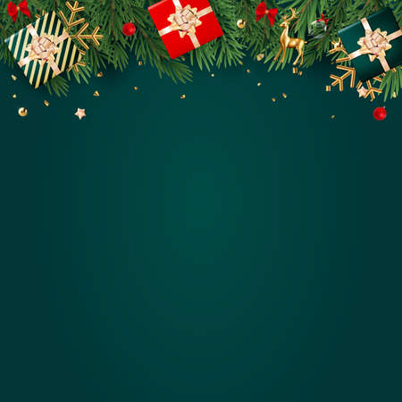 Christmas Holiday Party Background. Happy New Year and Merry Christmas Poster Template. Vector Illustration EPS10のイラスト素材