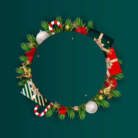 Merry Christmas and New Year Background. Vector Illustration EPS10のイラスト素材