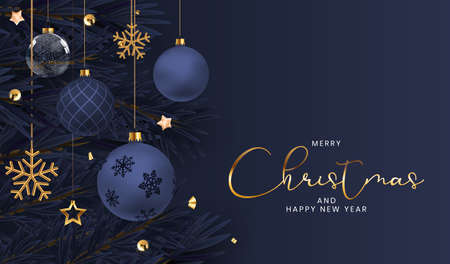 Christmas Holiday Party Background. Happy New Year and Merry Christmas Poster Template. Vector Illustration EPS10のイラスト素材