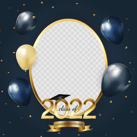 Graduation class of 2022 greeting card. vector illustrationのイラスト素材