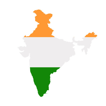 India flag isolated on white vector illustrationのイラスト素材