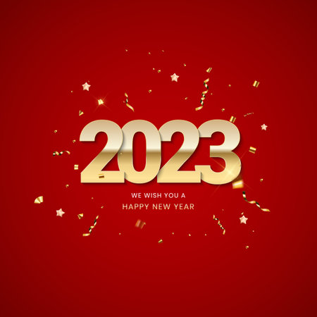 Greeting Card 2023 Happy New Year. vector illustrationのイラスト素材