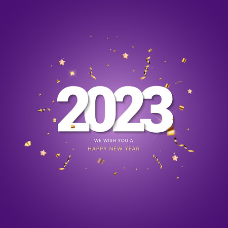 Greeting Card 2023 Happy New Year. vector illustrationのイラスト素材