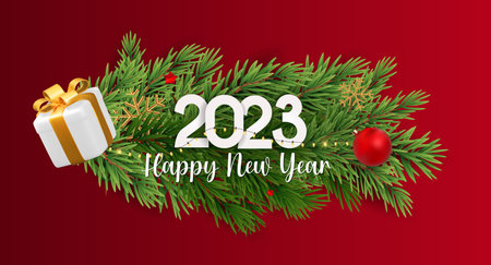 Greeting Card 2023 Happy New Year. Vector Illustration. EPS10