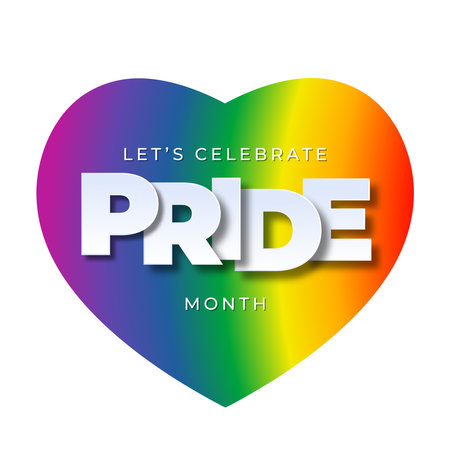 Rainbow Gradient Heart for Pride Month Selebration. Vector Illustrationのイラスト素材