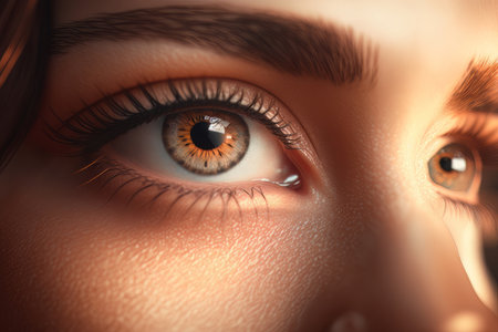 beautiful woman's eyes and lashes. Illustration Generative AIの素材