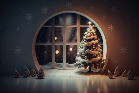 Merry christmas background. Illustration Generative AIの素材