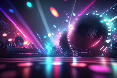 Music night party background. Illustration Generative AIの素材