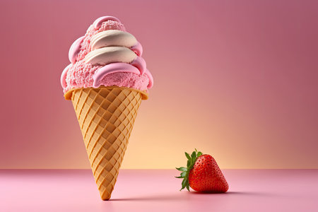 Sweet Ice Cream. Illustration Generative AIの素材