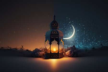 Festive photo ramadan kareem background. Illustration Generative AIの素材