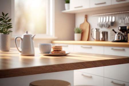 Desk of free space for your decoration of product or text. Illustration Generative AIの素材