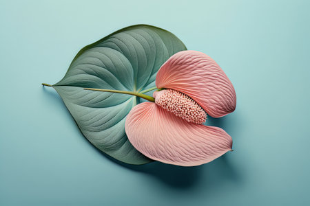 Beautiful pink anthurium flower isolated. Illustration Generative AIの素材