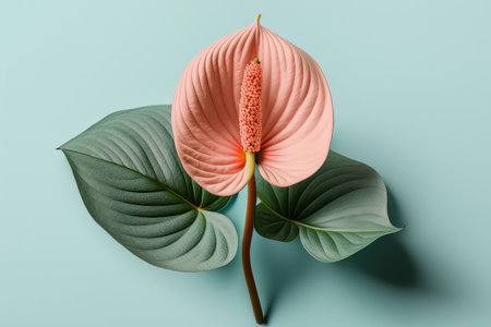 Beautiful pink anthurium flower isolated. Illustration Generative AIの素材