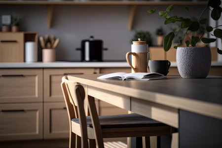 Desk of free space for your decoration of product or text. Illustration Generative AIの素材
