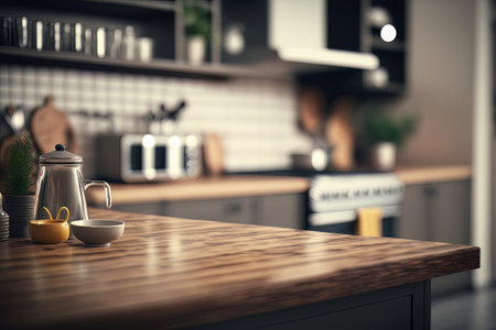 Desk of free space for your decoration of product or text. Illustration Generative AIの素材