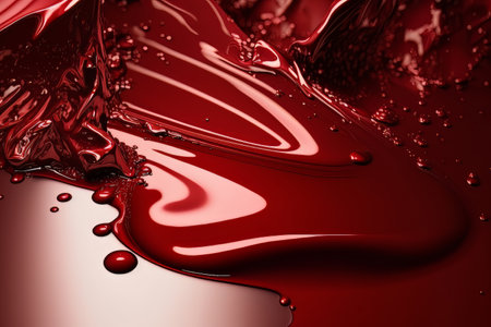 Liquid shimmer background monochrome red trendy color. Illustration Generative AIの素材