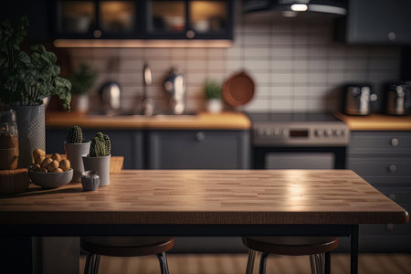 Desk of free space for your decoration of product or text. Illustration Generative AIの素材