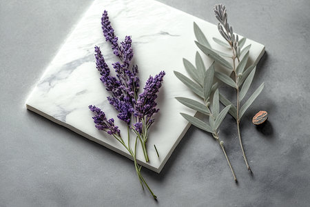 lavender bouquets on white background. Illustration Generative AIの素材