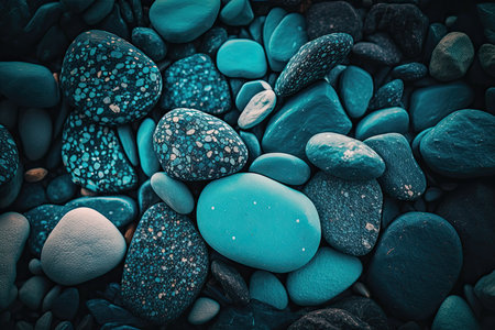 Abstract background of the nature of pebbles. blue texture. Illustration Generative AIの素材