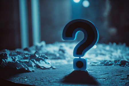 Question mark symbol for FAQ information problem. AI Generative Illustrationの素材