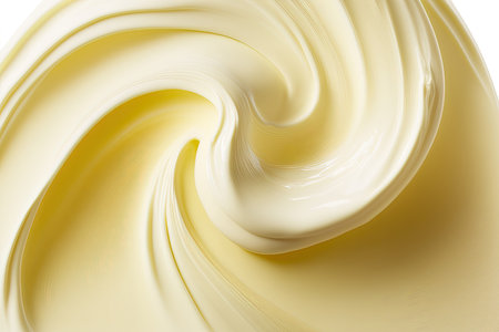Macro cream moisturizer smear a wavy texture on a white. Illustration Generative AIの素材