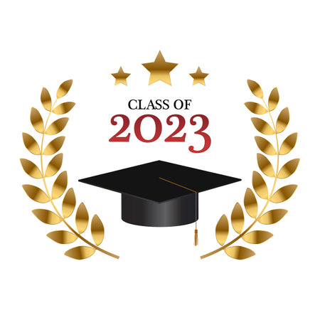 Happy Class of 2023 Greeting Vector Illustration EPS10のイラスト素材