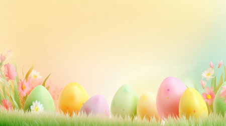 Happy Easter Card Illustration Generative AIの素材