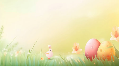 Happy Easter Card Illustration Generative AIの素材