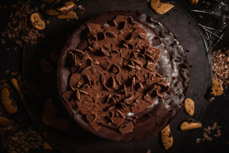 chocolate pie. Illustration Generative AIの素材