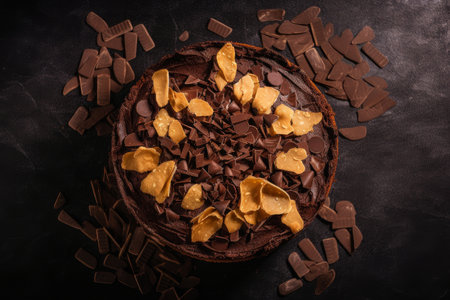 chocolate pie. Illustration Generative AIの素材