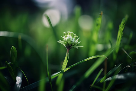 Tiny glowing flower. Illustration Generative AIの素材