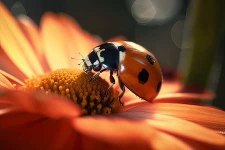 closeup of ladybug. Illustration Generative AIの素材