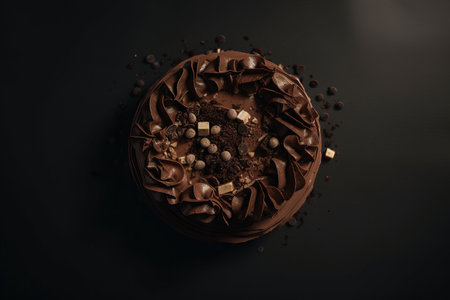 chocolate pie. Illustration Generative AIの素材