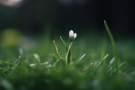 Tiny glowing flower. Illustration Generative AIの素材