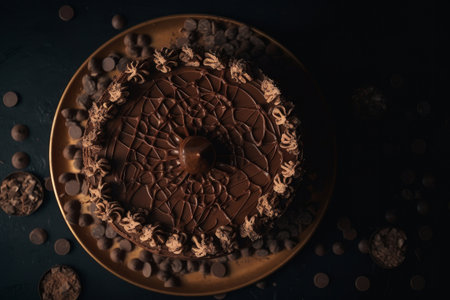 chocolate pie. Illustration Generative AIの素材