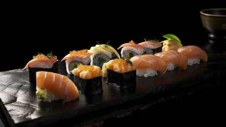 Sushi set. Illustration Generative AIの素材