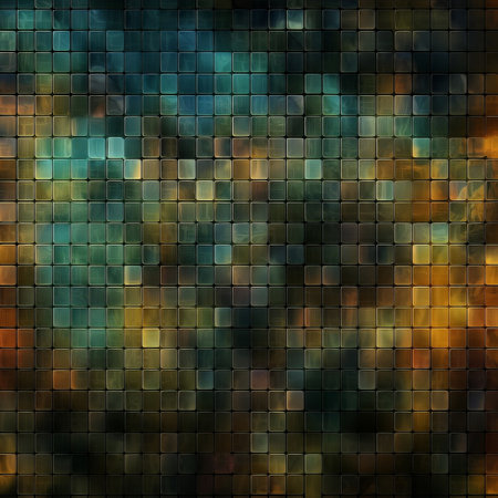 Colorful square tiled background. Illustration AI Generativeの素材
