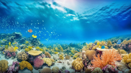coral reef background. Illustration Generative AIの素材