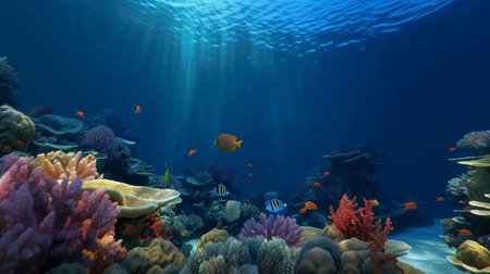 coral reef background. Illustration Generative AIの素材