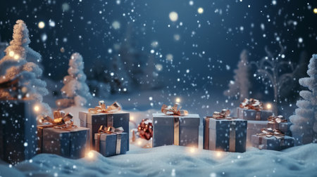 christmas winter background. Illustration Generative AIの素材