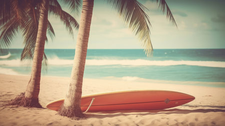 Surf board background. Illustration Generative AIの素材