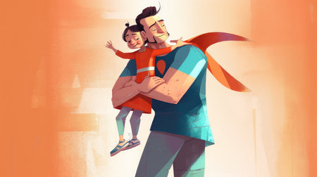 Father's Day Background. Illustration Generative AIの素材