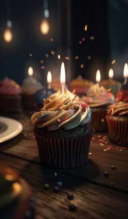 birthday cake. Illustration Generative AIの素材