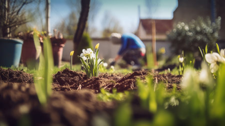 spring gardening. Illustration Generative AIの素材