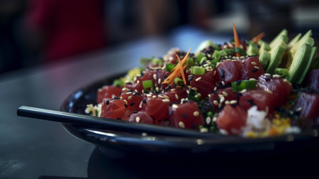 poke bowl. Illustration Generative AIの素材