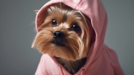 Cute Yorkshire Terrier Dog. Illustration Generative AIの素材
