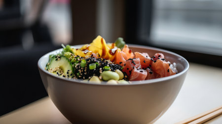 poke bowl. Illustration Generative AIの素材