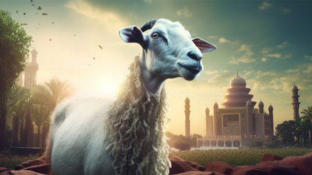 Eid Al Adha Mubarak background. Illustration Generative AIの素材